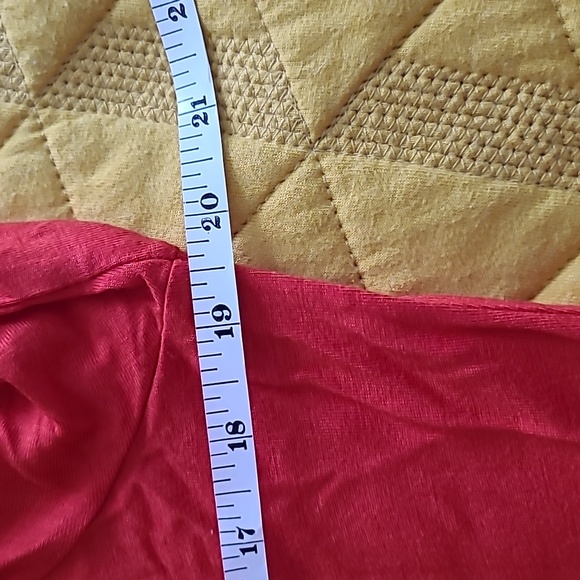 Talbots Soft Coral Orange/Red Top Cowl Neck Stretch 3/4 Sleeve Shirt L/Large - Picture 5 of 6